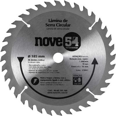 Lâmina de serra circular vídea 185mm 36 dentes Nove54