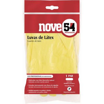Luva látex m amarela com forro ca13336 - Nove54