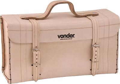 Maleta de couro 440x150x230cm marrom natural Vonder
