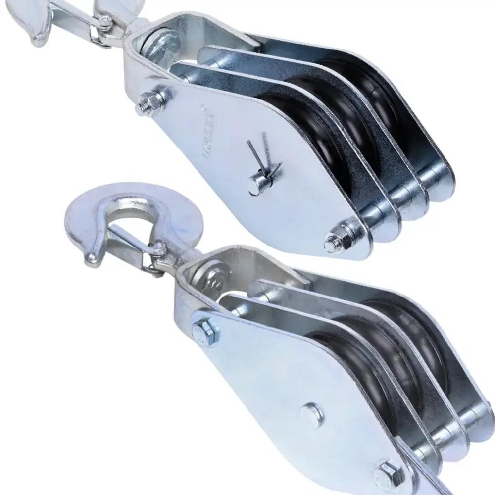 Moitão Cadernal 1200Kg 3 Roldanas 80x16mm Par Worker - 1