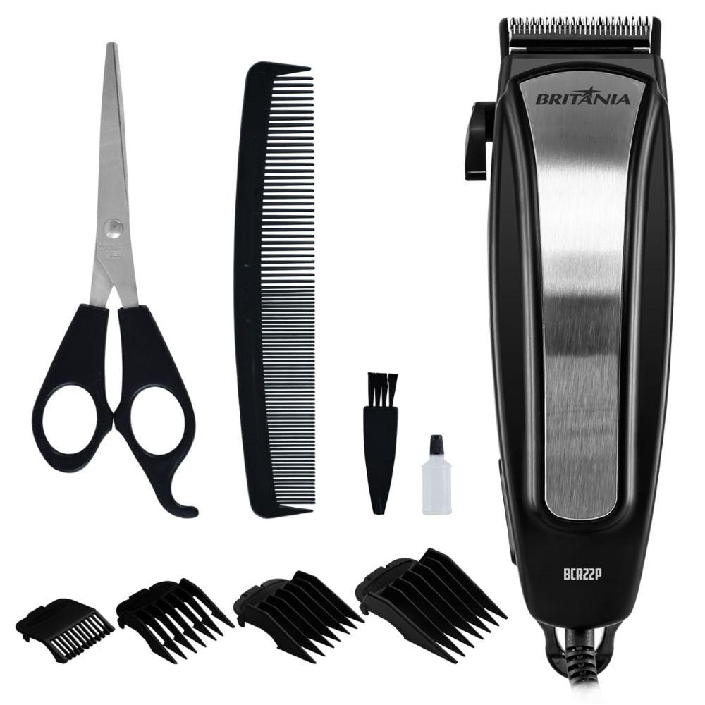 Máquina de Cortar Cabelo BCR22P Britânia Com 9 Acessórios Lâmina de Aço Inox 220V - 1
