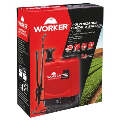 Pulverizador Costal 16 Litros Bateria Worker