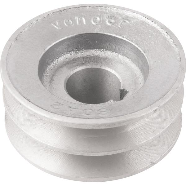 Polia Alumínio 2 Canais Perfil A 80mm com Furo 24mm Vonder - 2
