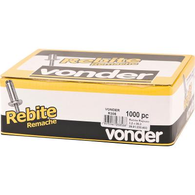 Rebite Repuxo De Alumínio 4,8x12,0mm Mandril Aço Com 1000 Pe