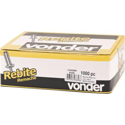 Rebite Repuxo De Alumínio 6,2x30,0mm Mandril Aço Vd630 Com 5