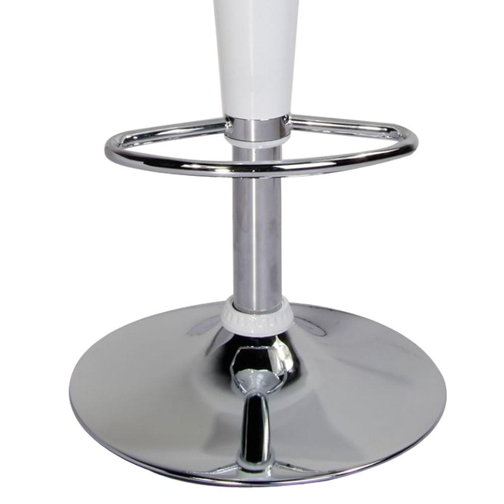 Banqueta Bar Em Abs Base Aço Cromado Encosto Alto Branca Kala - 2