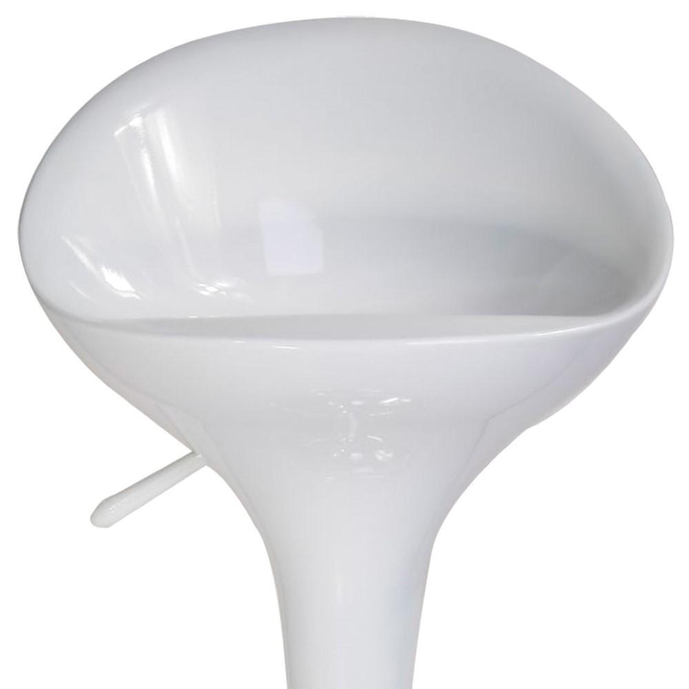 Banqueta Bar Em Abs Base Aço Cromado Encosto Alto Branca Kala - 3