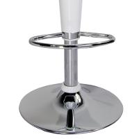 Banqueta Bar Em Abs Base Aço Cromado Encosto Alto Branca Kala - 2