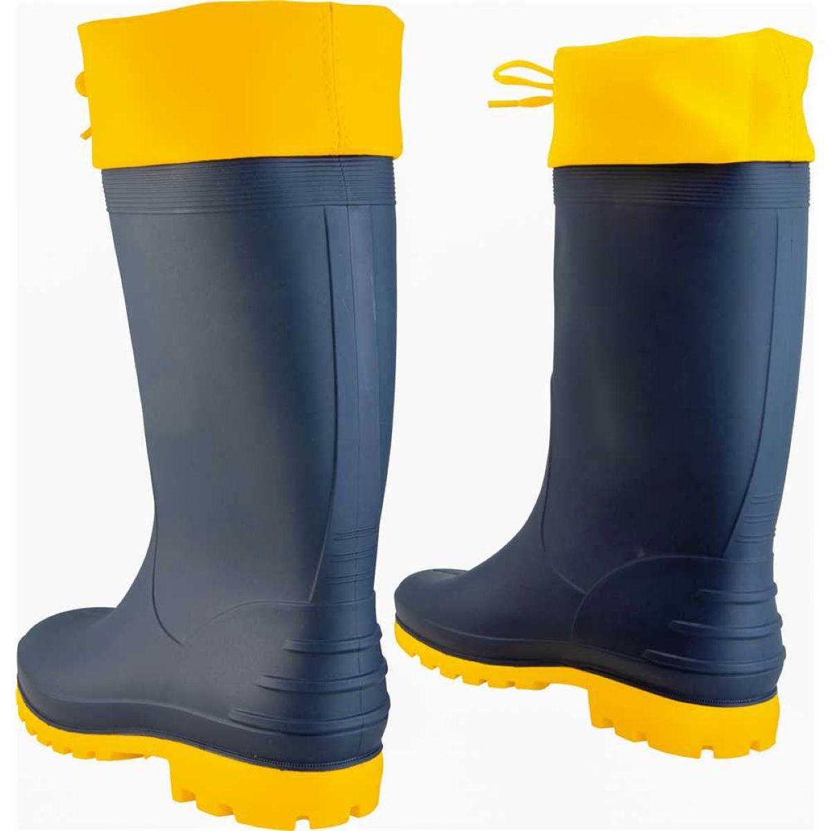 Bota PVC 41/42 Azul/Amarela Cano Médio Sem Forro Vonder - 2
