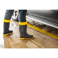 Bota PVC 41/42 Azul/Amarela Cano Médio Sem Forro Vonder - 6