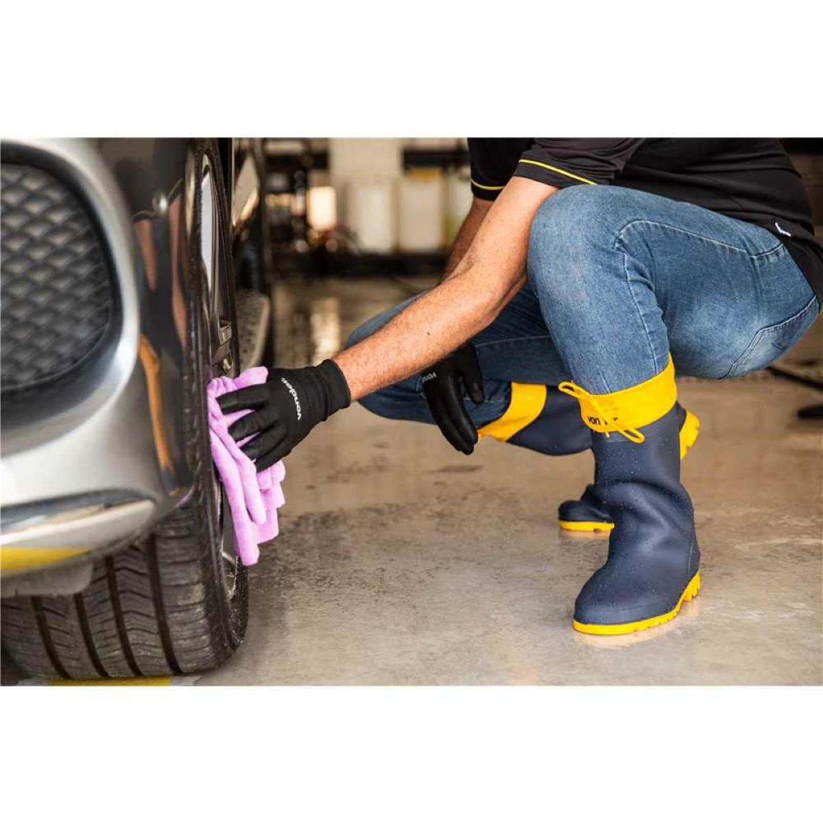 Bota PVC 41/42 Azul/Amarela Cano Médio Com Forro Vonder - 9