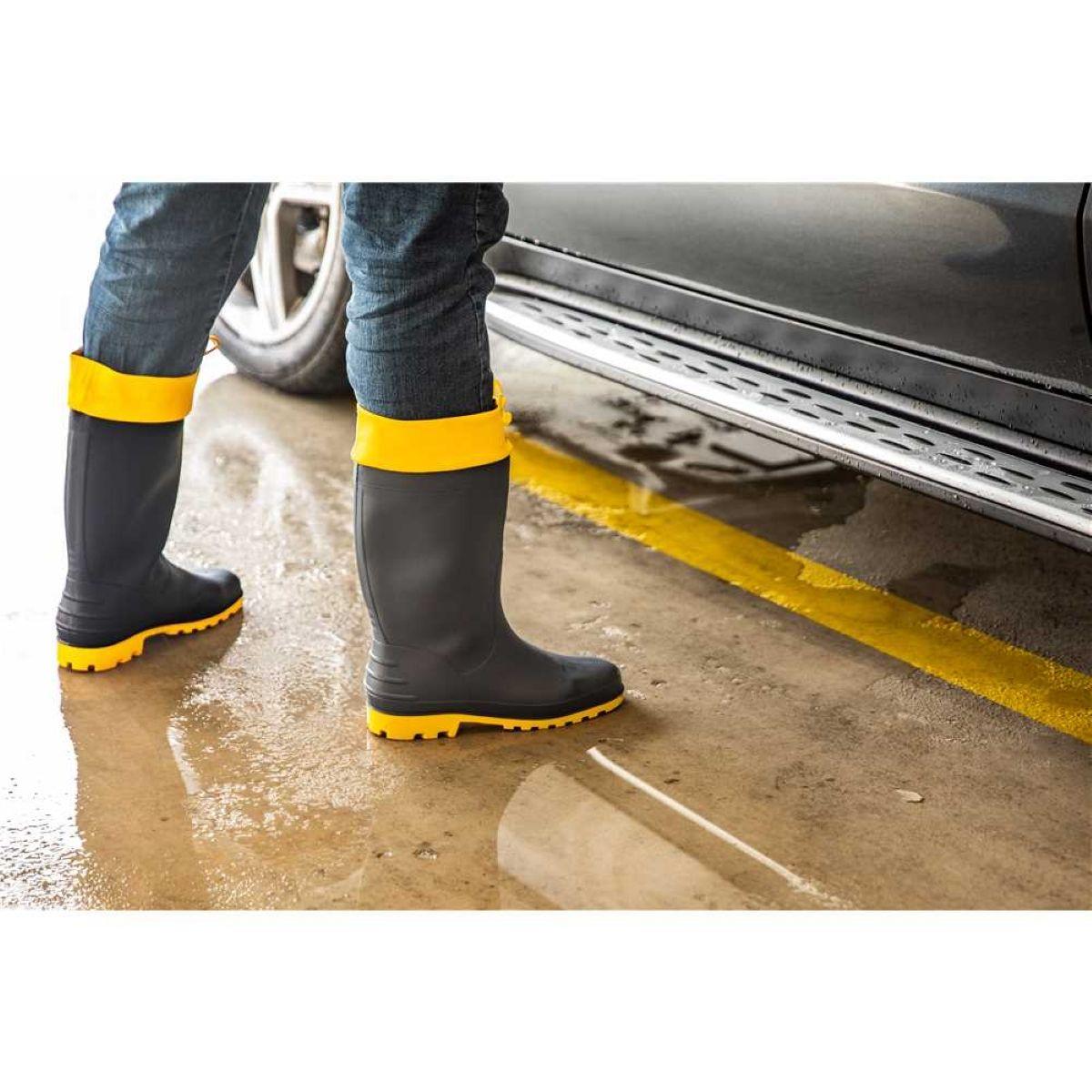 Bota PVC 39/40 Azul/Amarela Cano Médio Sem Forro Vonder - 6