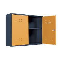 Armário Aéreo 1 Prateleira Ábile Cinza e Laranja Presto - 1