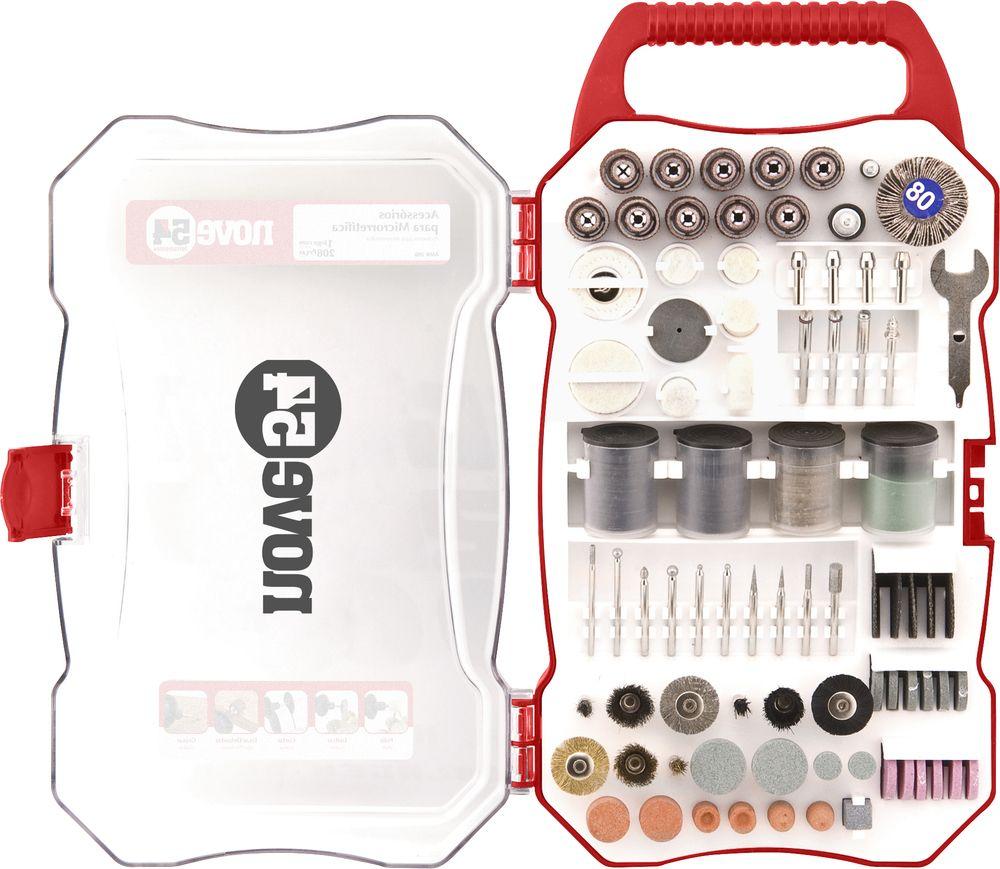 Jogo de acessórios p/ microrretífica c/ 208 pç amr208 Nove54 - 2