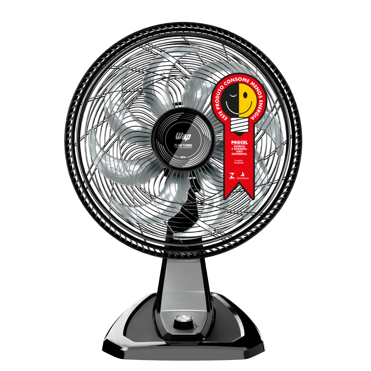 Ventilador 2 em 1 Mesa e Parede 180W 50 cm 8 Pás Potente Silencioso e Econômico com 3 Velocidades WAP FLOW TURBO 127V - 1