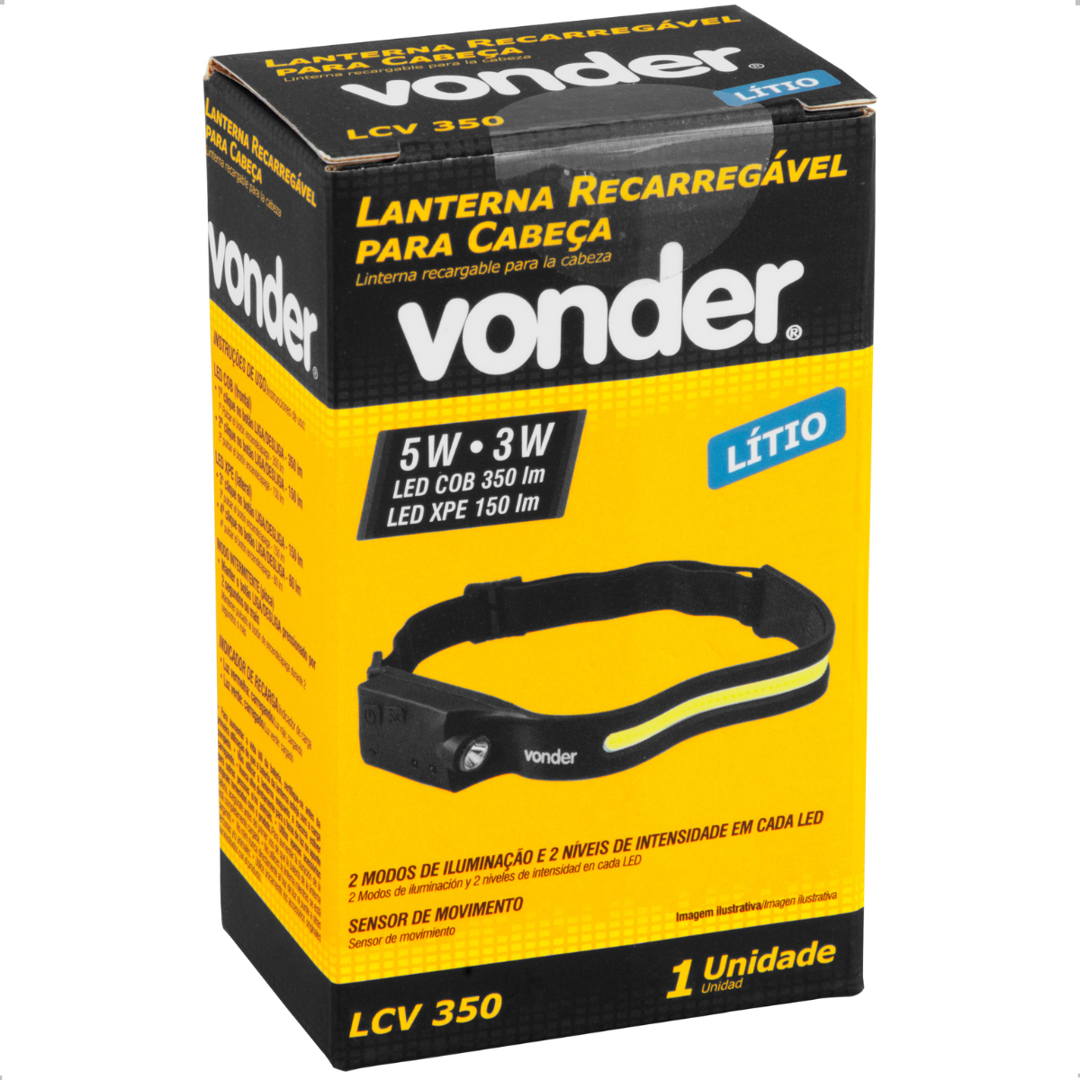 Lanterna para Cabeça Recarregável LCV350 Vonder - 6