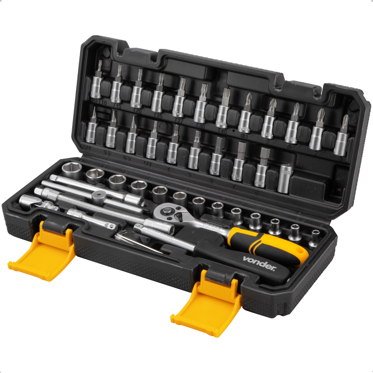 Jogo de Soquetes Sextavados Encaixe 1/4" 46 Peças Vonder - 3