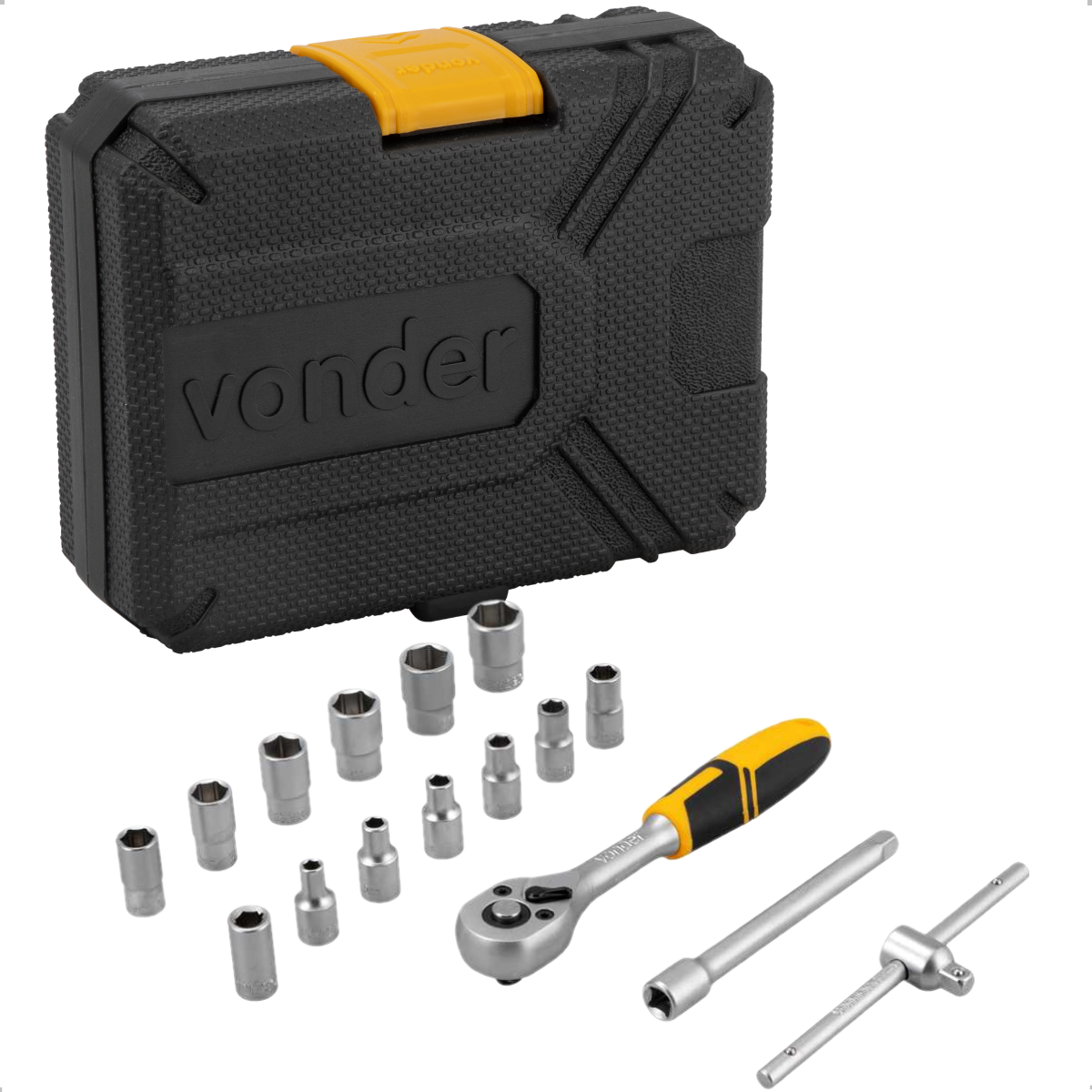 Jogo de Soquetes Sextavado Encaixe 1/4" 16 Peças Vonder - 3