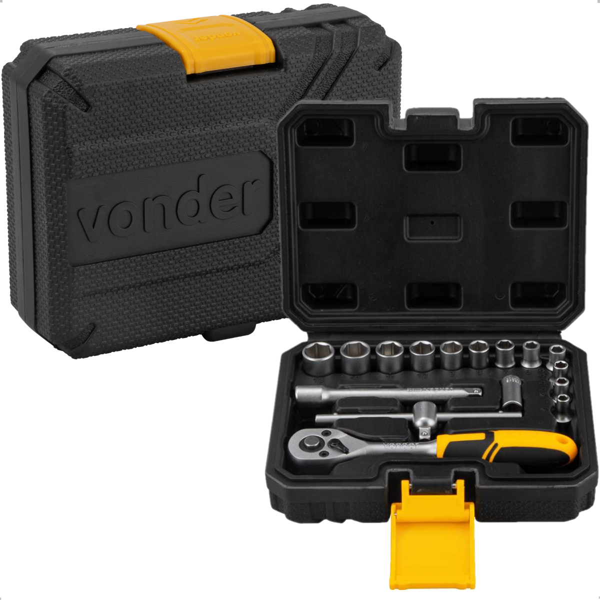 Jogo de Soquetes Sextavado Encaixe 1/4" 16 Peças Vonder - 4