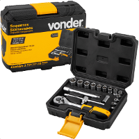 Jogo de Soquetes Sextavado Encaixe 1/4" 16 Peças Vonder - 2