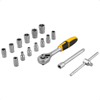 Jogo de Soquetes Sextavado Encaixe 1/4" 16 Peças Vonder - 10