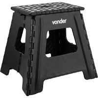 Banqueta Plástica Dobrável 360 mm Preta Vonder - 1
