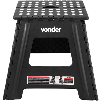 Banqueta Plástica Dobrável 360 mm Preta Vonder - 5