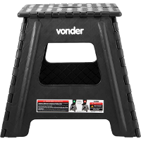 Banqueta Plástica Dobrável 360 mm Preta Vonder - 6