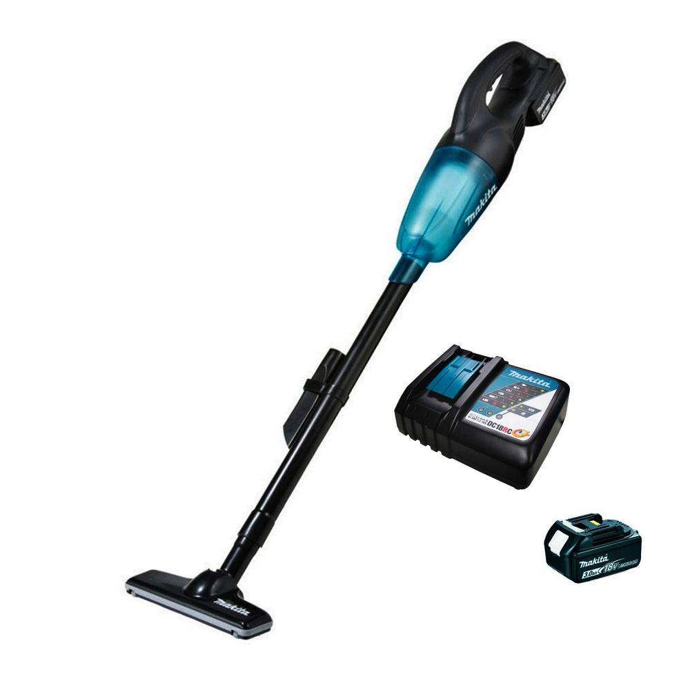 Aspirador de Pó Portátil à Bateria 18V com Bateria Carregador Suporte Bocal Tubo DCL180RFB Makita - 1