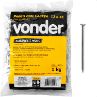 Prego com Cabeça 12 x 15" Polido 1 Kg Vonder - 2