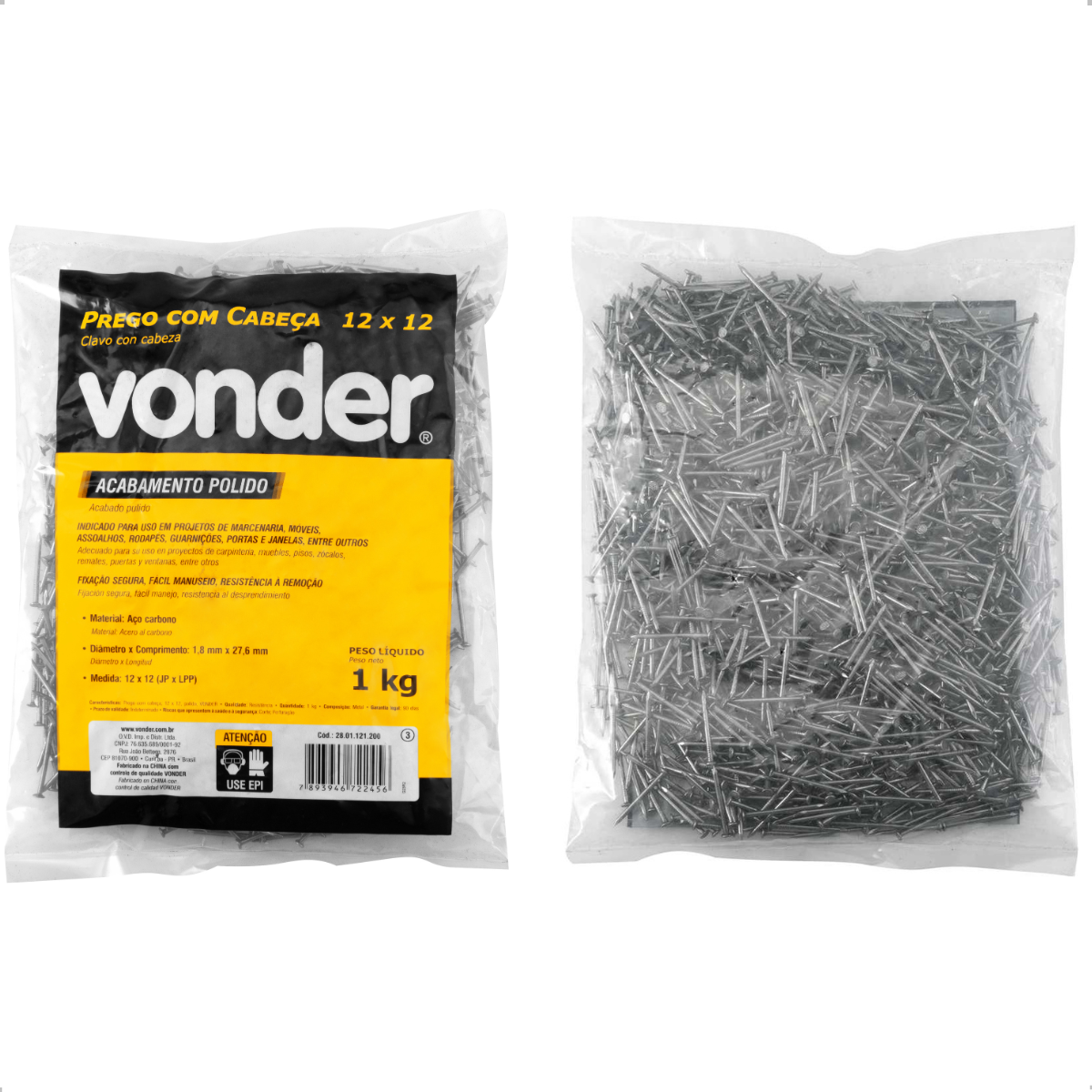 Prego com Cabeça 12 x 12" Polido 1 Kg Vonder - 5