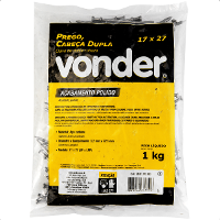 Prego Cabeça Dupla 17 x 27 (2.1/2 x 11) 1 Kg Vonder - 1