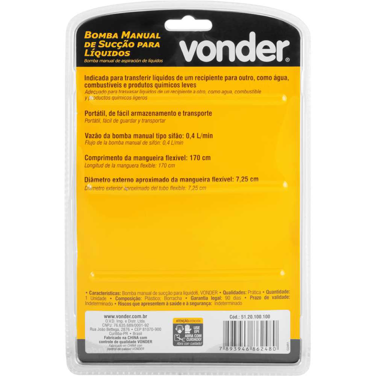 Bomba Manual de Sucção para Líquidos 100 ml Vonder - 5