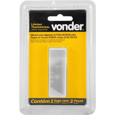 Lâmina Trapezoidal para Plaina Borda 3 Peças Vonder