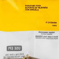 Parafuso para Suporte de TV 8 x 35 mm com Arruela 5/16 com 4 Peças Vonder