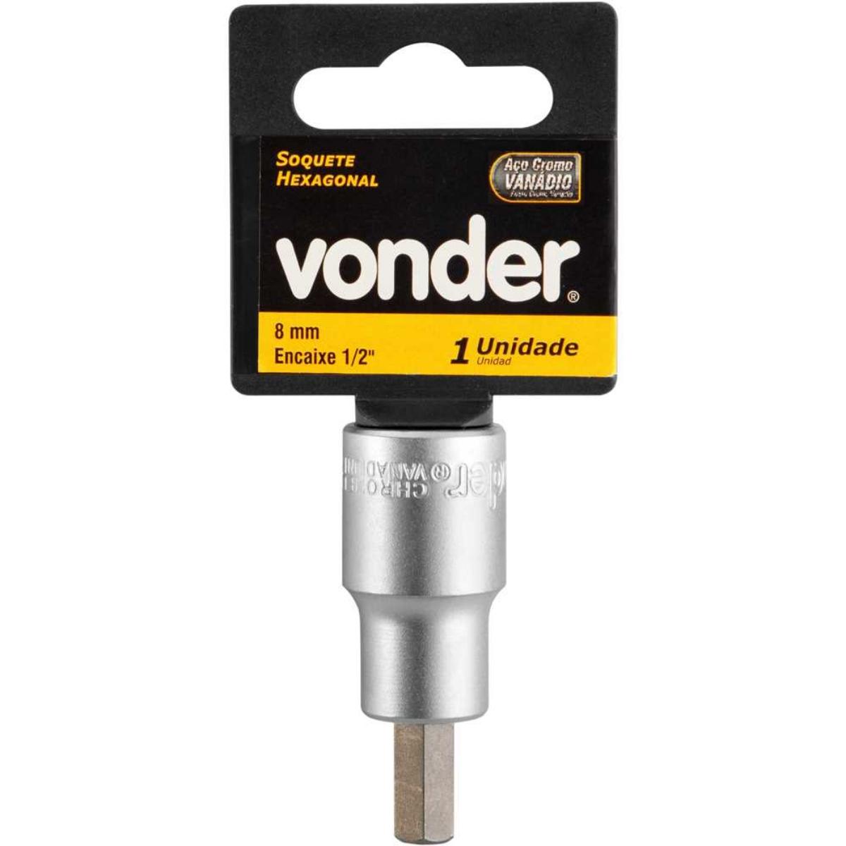 Soquete Allen Encaixe 1/2'' 8 mm CRV Vonder - 1