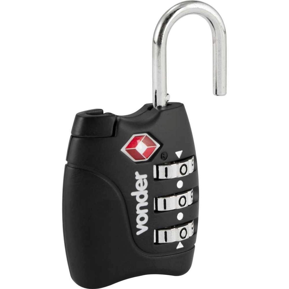 Cadeado com Segredo 3 Algarismo TSA Preto Vonder - 4