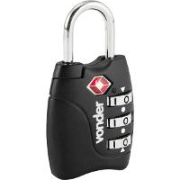 Cadeado com Segredo 3 Algarismo TSA Preto Vonder - 1