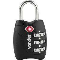 Cadeado com Segredo 3 Algarismo TSA Preto Vonder - 3