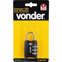 Cadeado com Segredo 3 Algarismo TSA Preto Vonder - 6