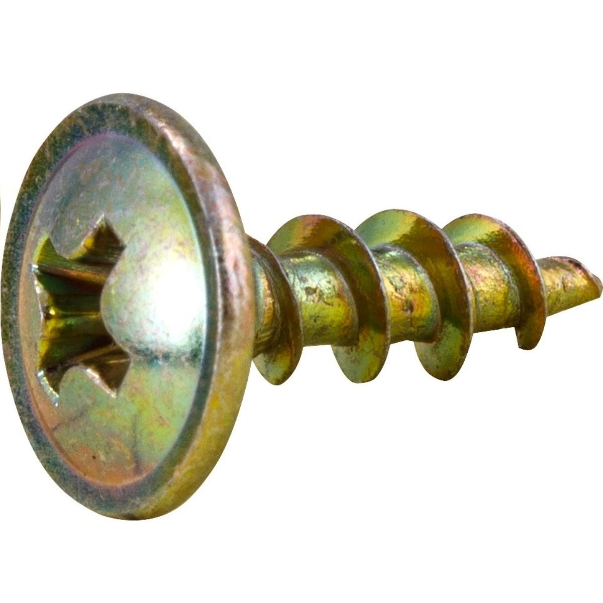 Parafuso Madeira 3,5 x 12 mm Chipboard Cabeça Flangeada Phillips 1000 Peças Vonder - 1