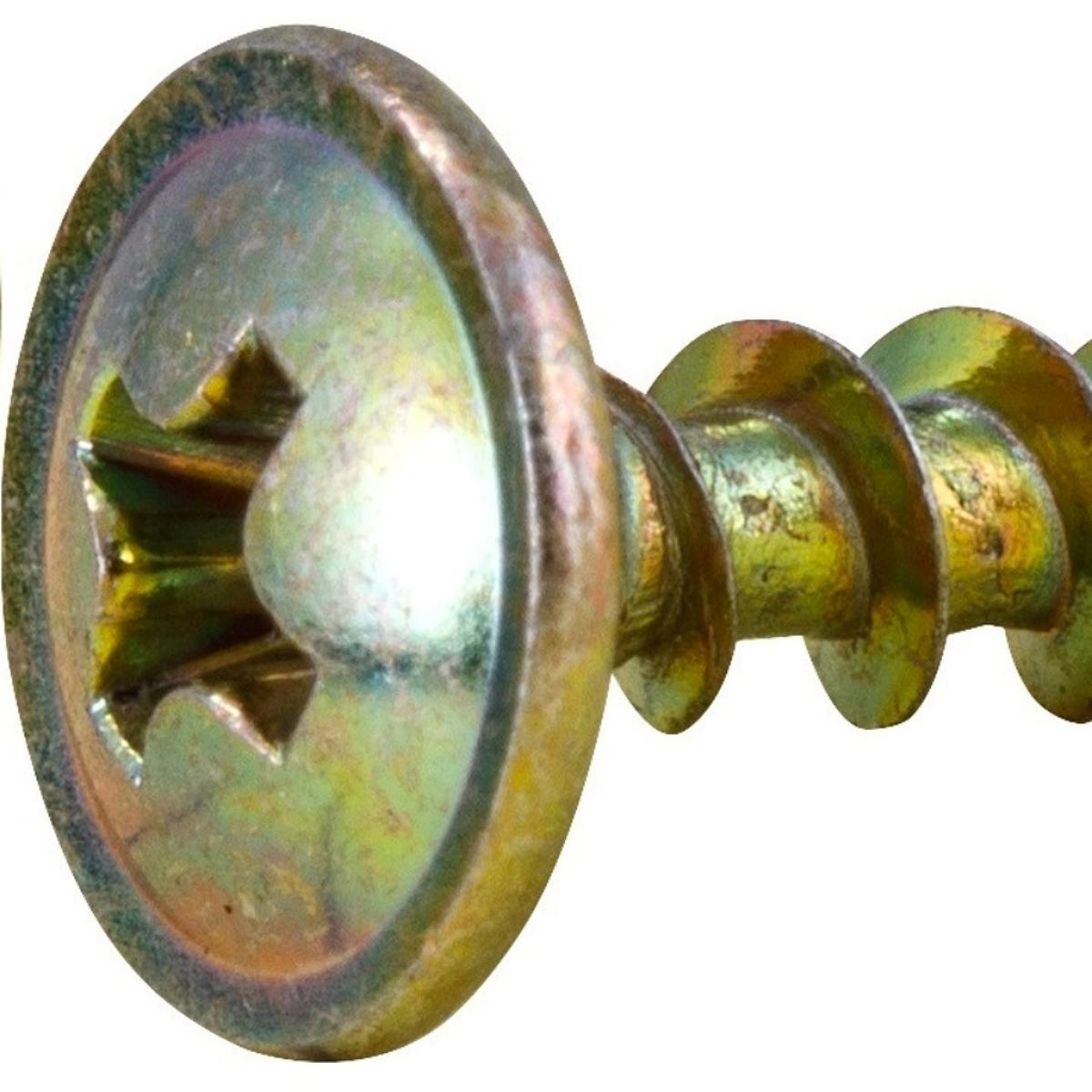 Parafuso Madeira 3,5 x 12 mm Chipboard Cabeça Flangeada Phillips 1000 Peças Vonder - 2