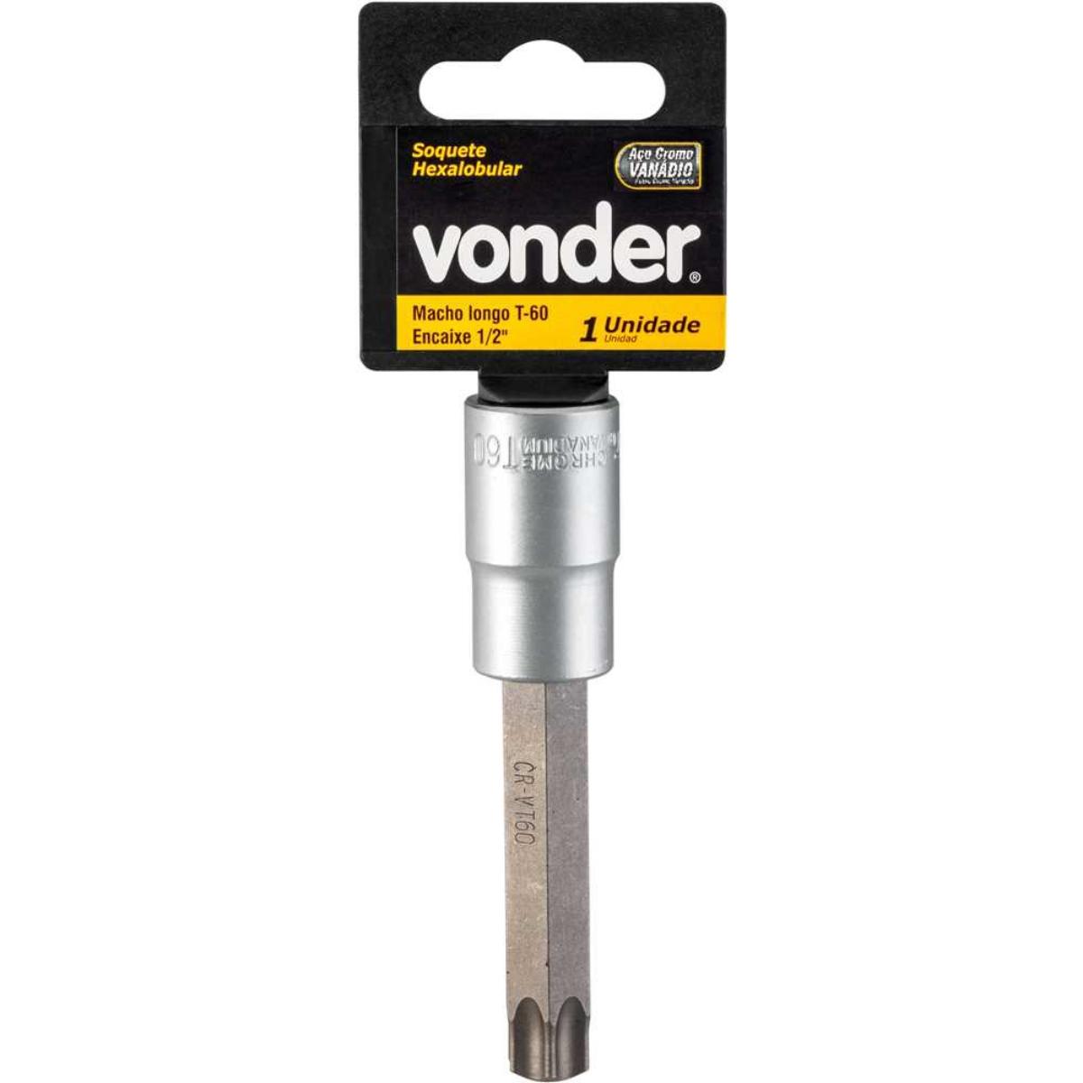 Soquete Hexalobular Encaixe 1/2'' Longo T60 Vonder - 2