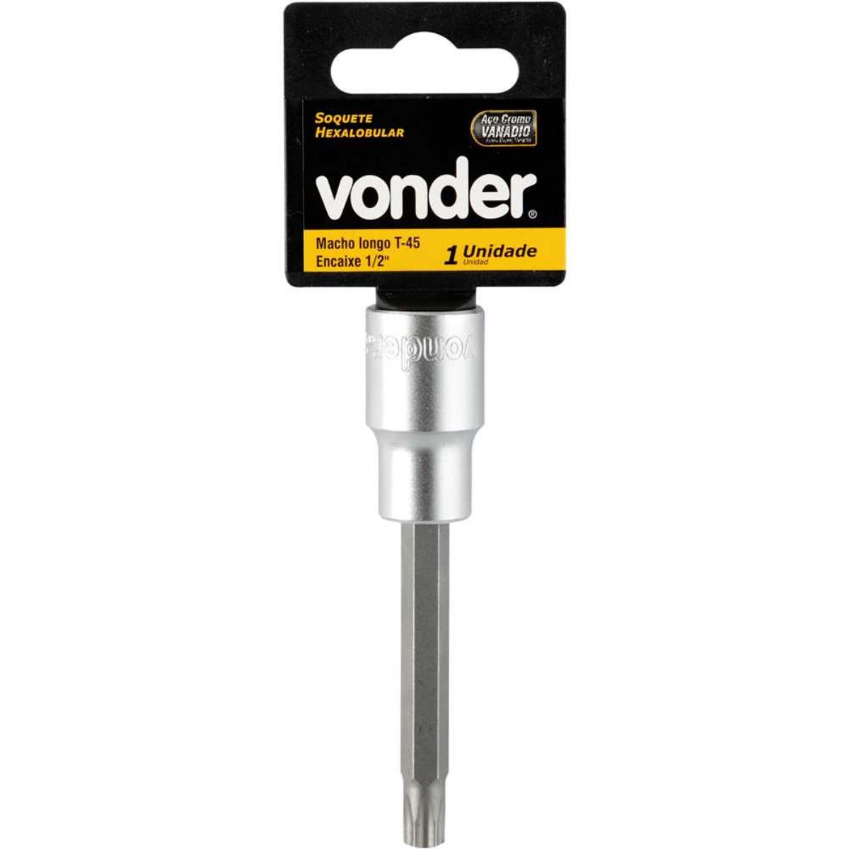 Soquete Hexalobular Encaixe 1/2'' Longo T45 Vonder - 4