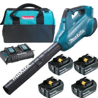 Soprador de Folhas DUB362Z, 4 Baterias BL1850B (5,0Ah), Carregador DC18SH Bivolt e Bolsa Makita
