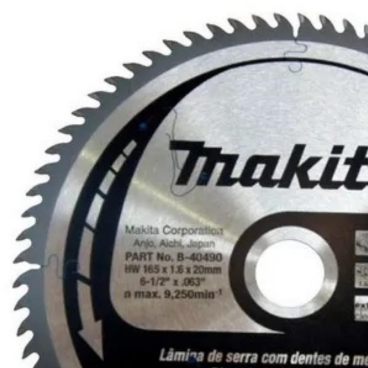 Disco Serra 72 Dentes 165 mm x 20 mm B-40490 Makita - 2