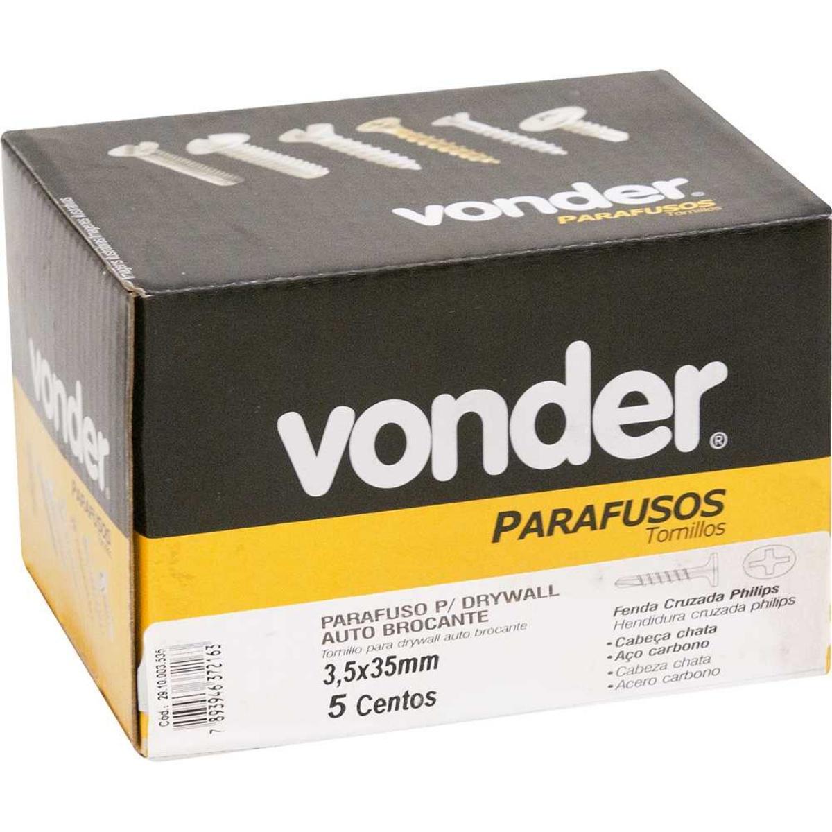 Parafuso Drywall Auto Brocante 3,5 x 35 Ch/Ph com 500 Peças Vonder - 5