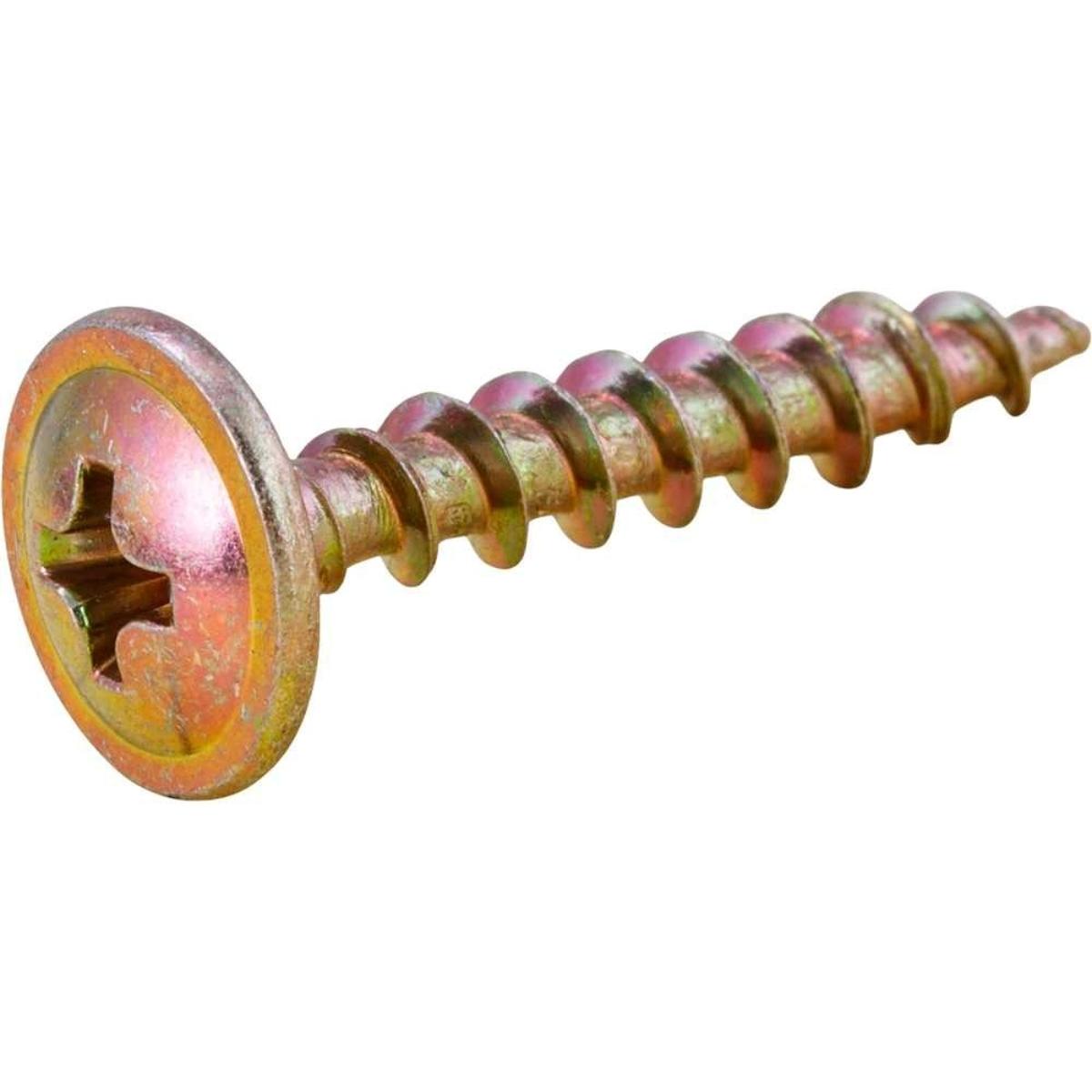 Parafuso Madeira 3,5 x 20 mm Chipboard Cabeça Flangeada Phillips 500 Peças Vonder - 1