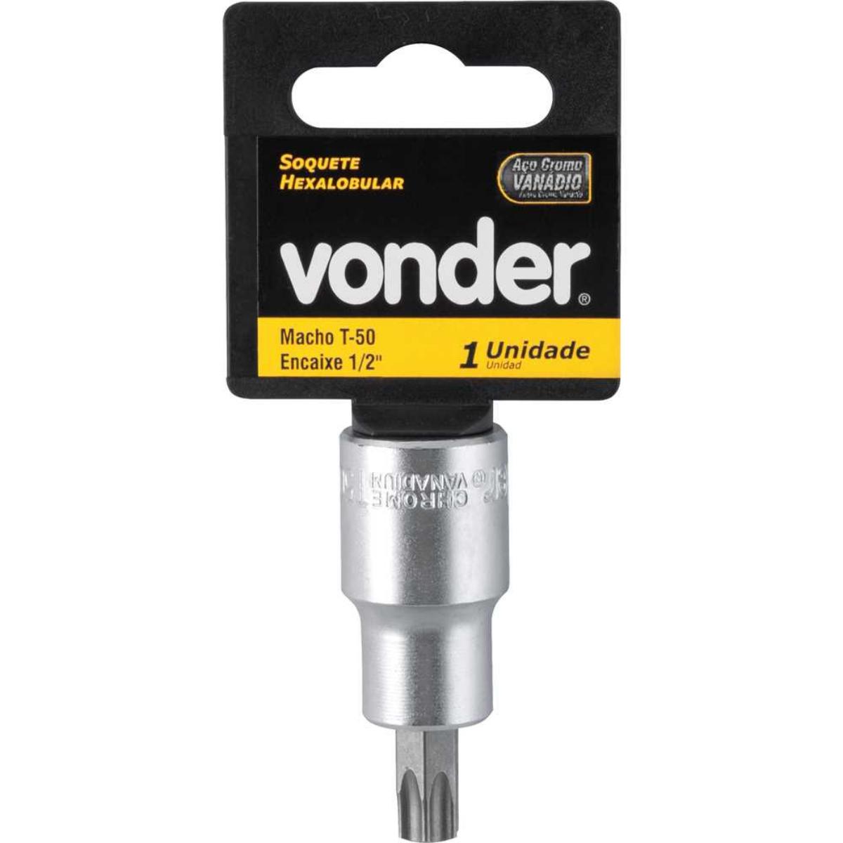 Soquete Hexalobular Encaixe 1/2'' T50 Vonder - 2