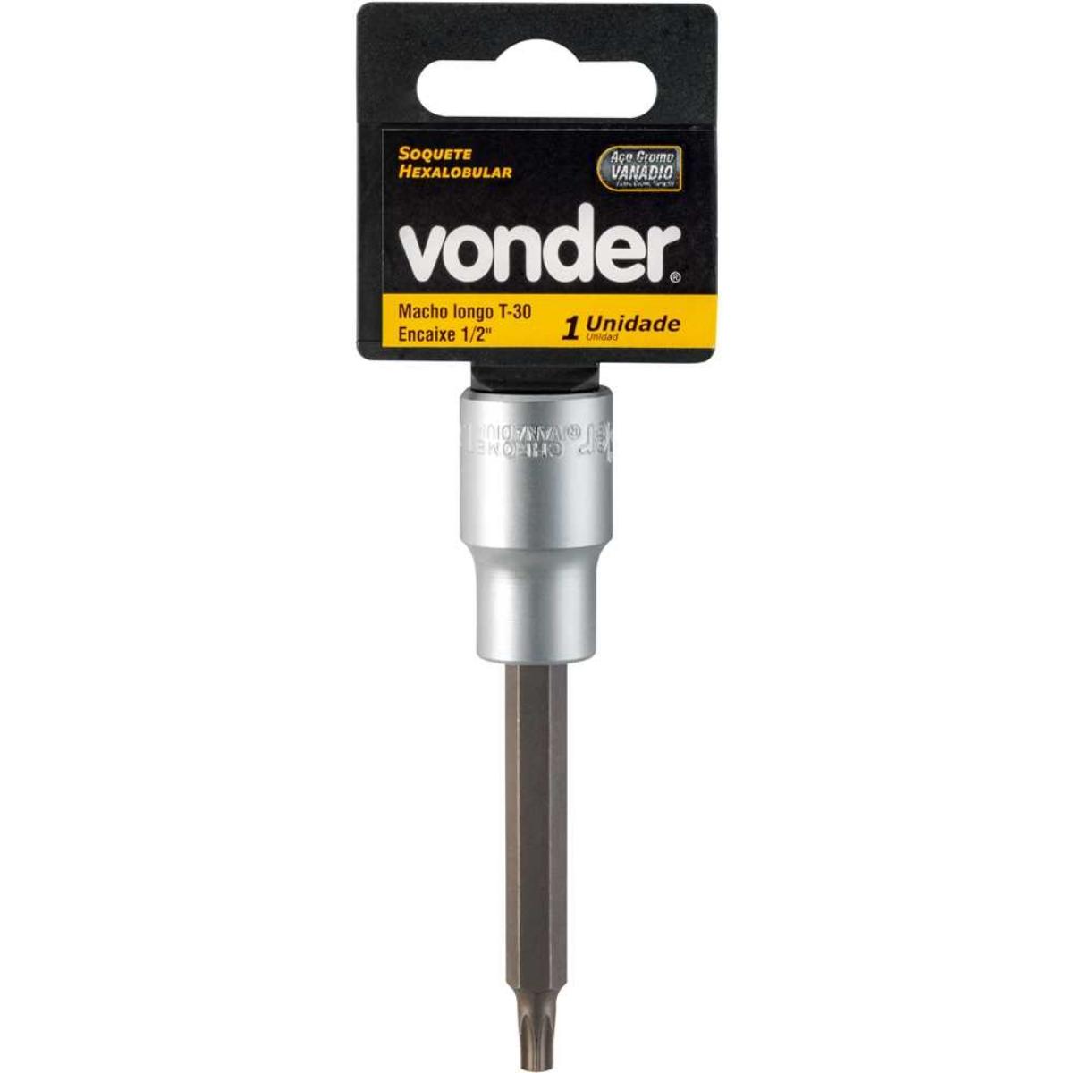 Soquete Hexalobular Encaixe 1/2'' Longo T30 Vonder - 5